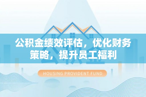 马边公积金绩效评估，优化财务策略，提升员工福利