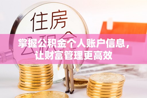 马边掌握公积金个人账户信息，让财富管理更高效